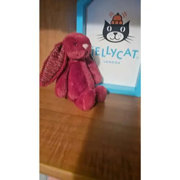 Jellycat SMALL bashful sparkly Cassis bunny NWT Retired is